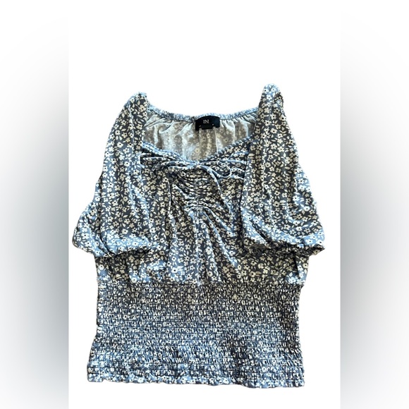 Hostess Pick 💥🥳 I.N. San Francisco Blue Floral Top - Picture 7 of 9